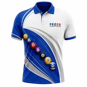 Chemises polo de joueur de billard de qualité supérieure pour les événements d'équipe, chemises de club de billard imprimées en 3D pour hommes, maillot de football décontracté pour les compétitions de snooker - Product Image 4