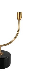 Support de bougie conique de luxe en marbre noir et or, chandelier moderne en métal à 2 bras en forme de U, décoration de centre de table nordique pour mariage - Product Image 6