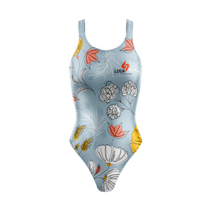 Traje de Baño de una Pieza Ecológico para Mujer, Spandex/Poliéster, Impresión por Transferencia de Calor, Personalizable, Cuello Redondo sin Costuras - Product Image 5