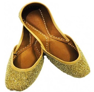Chaussures Khussa pour filles pakistanaises, ornées de perles, traditionnelles, faites à la main, pour mariage Mehndi, avec pierres, de bonne qualité, élégantes et stylées, Jutti Khussas - Product Image 3