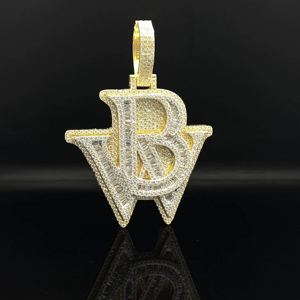 Pendentif pour homme en alliage, style Hip Hop, motif Couronne Urbaine, serti de diamants, style Bling Intense, thème Chrétien - Product Image 1