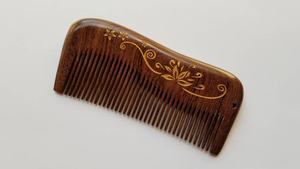 Trending Natural Wood Hair Comb With Hand Printing Design Durable <b>Beard</b> Comb for Daily Hair <b>Care</b> Use - Product Image 3
