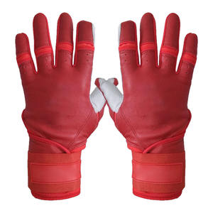 Guantes de Béisbol de Cuero Rojos y Blancos, Transpirables, con Acolchado en la Palma para un Agarre Mejorado, Cierre Ajustable en la Muñeca, OEM ODM - Product Image 5