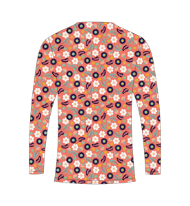 เสื้อเชิ้ตแขนยาวลายดอกไม้สีชมพูคอรัลสำหรับผู้ชาย เสื้อวิ่งออกกำลังกาย เสื้อยืดออกกำลังกายแบบรัดรูป เสื้อยืดฝึกซ้อม เสื้อยืดลายดอกไม้แบบนามธรรม - Product Image 3