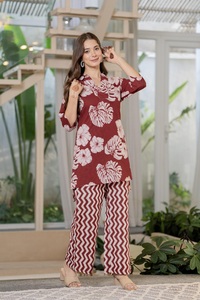 Elegant Women Floral Printed Casual Dress Loose Fit V Neck <b>Three</b> Quarter Sleeve Summer Fashion Comfortable Lightweight wear - Product Image 4