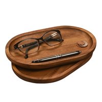 Plateau à bagues rectangulaire en bois personnalisé et écologique, motif montagne gravé, multifonctionnel pour rangement de bijoux de mariage et salle de bain