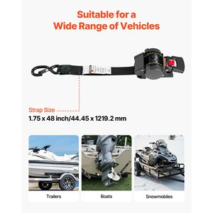 Kit di Fissaggio per Rimorchio con Cinghia e Gancio a S E-Track, Capacità di Carico 1649 Libbre, Materiale PE, Kit di Fissaggio per Auto - Product Image 4
