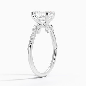 Bague BOJ 030 en argent 925, coupe émeraude, motif camélia, diamant anti-migraine, 2 carats, couleur D, VVS1, moissanite certifiée GRA, prix bas, vente de bagues - Product Image 2