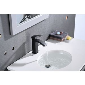 Rubinetto Monocomando a Cascata per Lavabo Bagno con Scarico a Scomparsa e Troppopieno - Product Image 2