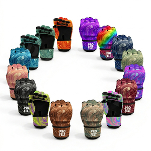 Guantes de Sparring de Cuero Duraderos para Artes Marciales, Taekwondo y Kickboxing, Acolchados, Ligeros y Cómodos, sin Dedos, para Adultos - Product Image 1