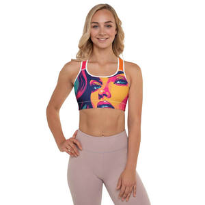 Sujetador deportivo cómodo para mujer con espalda cruzada y estampado por sublimación, sujetador deportivo sexy de alto soporte con diseño en U - Product Image 1