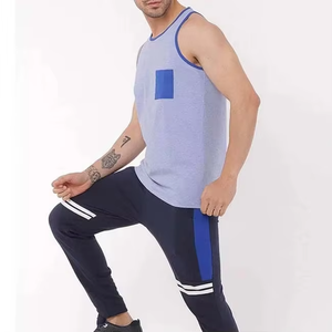 Wholesale Custom Men's Ribbed <b>Tight</b> Running Gym Tank Top High Quality Polyester/Cotton Plus Size Breathable Boxy Fit Sleeveless - Product Image 2