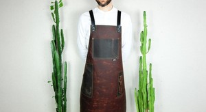Tablier de barbier en toile robuste avec sangles en cuir véritable, logo personnalisé, uniforme pour artiste tatoueur, maquilleur, styliste, imperméable, pour salon de coiffure - Product Image 2