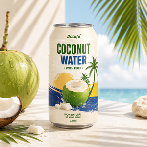 Tropical Pure Flavored Coconut Water with Oat and Pulp 330ml OEM/ODM NFC Sugar Free Beverage Vietnam Manufacturer - Product Image 3