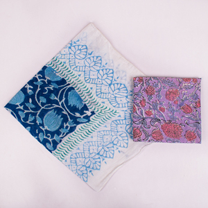 Craftjaipur Summer Fashionable EcoFriendly Breathable Poplin Block Printed Set Multi-Functional Cotton Square <b>Bandana</b> Handmade - Product Image 2