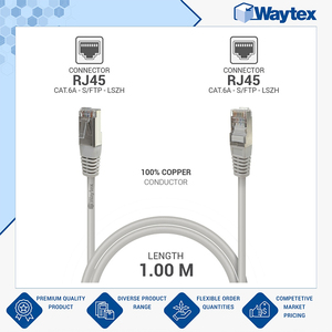 Proveedor Líder de Cables de Red de Alta Calidad para Oficina y Hogar, 100% Cobre S/FTP LSOH Gris, 1.00m RJ45 Cat. Cable de Red 6A - Product Image 2