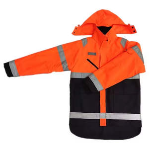 เสื้อแจ็คเก็ตฮู้ดซิปสะท้อนแสงคุณภาพสูงสำหรับงานก่อสร้าง  แขนยาว  สำหรับผู้ชาย  เพื่อความปลอดภัย - Product Image 1