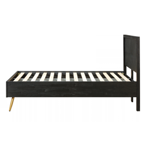 Premium Look Wooden Bed Frame With Chevron Wood <b>Panel</b> Design, Statement <b>Headboard</b> And Footboard <b>For</b> Modern Bedroom Furniture - Product Image 2