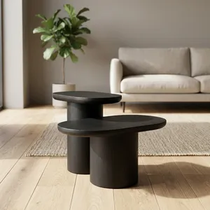 Handmade <b>Rustic</b> Round Wooden <b>Side</b> <b>Table</b> Antique Style Living Room Furniture - Product Image 2