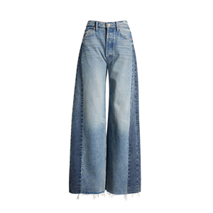 OEM <b>women</b>’s <b>cropped</b> wide leg <b>jeans</b> denim wholesale <b>women</b>’s denim pants for fashion retailers bulk supply - Product Image 2