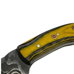Outdoor Utility Gear Damascus Steel Multi Color Wood Handle Forged Blade <b>Small</b> Skinner Knife Fixed Blade Hunting Camping <b>Tool</b> - Product Image 6