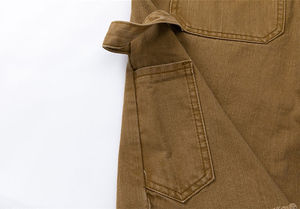 Shorts de Mezclilla Cargo Negros para Hombre, Cintura Alta, Estilo Utilitario, para Verano, 100% Algodón, Lavado Oscuro, Corte Relajado - Product Image 4