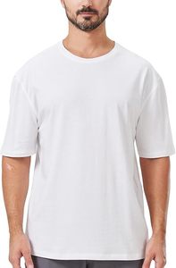 Stretchable <b>mens</b> oversized tshirt recycled material fitness training gym wear bodybuilding pullover tee breathable fabric - Product Image 2