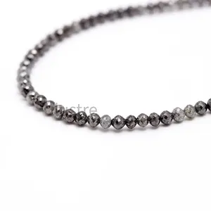 Cuentas de Diamante Gris Oscuro AAA+ de 4 mm, 100% Naturales, Brillantes, Facetadas, Joyería Personalizada para Regalo de Cumpleaños, Diamantes Sueltos - Product Image 3