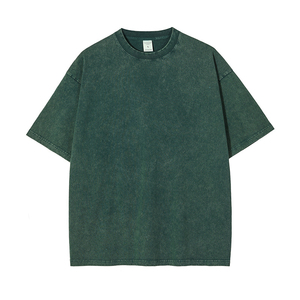 เสื้อยืดฮิปฮอปสตรีทแวร์ผู้ชายขายส่ง ผ้าฝ้ายฟอกสีสไตล์วินเทจ พิมพ์โลโก้ตามสั่ง ผู้ผลิตเสื้อฟอกสี - Product Image 4