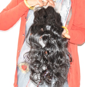 Extensiones de Cabello Humano Indio al por Mayor, Cierre HD 6*6, Rizado, Doble Trama, Sin Procesamiento Químico, Color Negro Natural - Product Image 1
