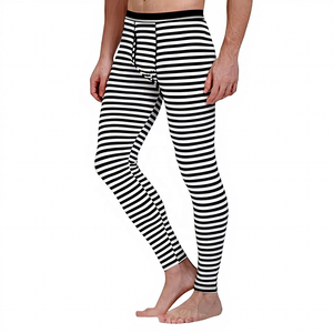 Leggings de compression longs pour hommes avec logo d'aigle, taille élastique, en spandex et polyester - Product Image 1