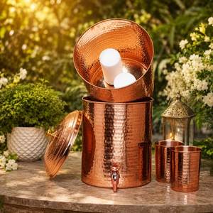 Tanque de Almacenamiento de Cobre Puro Hecho a Mano con Acabado Tradicional Elegante para Uso en el Hogar, Cocina y Restaurantes - Product Image 6