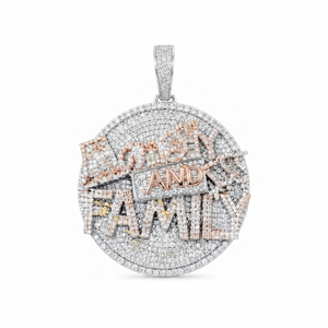 Unisex Iced 925 Solid Silver Big Circle Moissanite Diamond Fine Pendants <b>Custom</b> <b>Name</b> Initials Letter Hip Hop Rapper Party Charms - Product Image 1