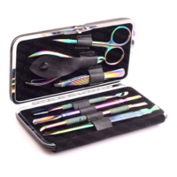 Ensemble de manucure et pédicure en acier inoxydable personnalisable en plusieurs couleurs, meilleur kit de soin des ongles de voyage pour hommes et femmes