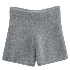 Shorts décontractés en mohair, coupe ample, tricot doux, confortables pour l'été - Product Image 1