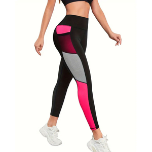 Leggings de yoga pour femmes, taille haute, en spandex et nylon, pour le sport et le fitness, vente en gros - Product Image 2
