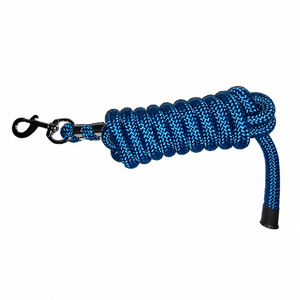 Laisse pour animaux de compagnie en corde tressée robuste bleue avec mousqueton pivotant en métal pour l'entraînement en extérieur – Vente en gros directe usine - Product Image 1