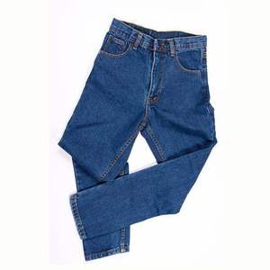 Jeans pour hommes en denim, coupe baggy large, taille mi-haute, style motard, délavage bleu ciel, selvedge, vente en gros usine - Product Image 6