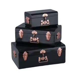 Green Metal Storage <b>Box</b> With Lidded Design Rectangle Shape For Tools Modern Style Glossy Finish Table Top Use Trunk <b>Box</b> - Product Image 5