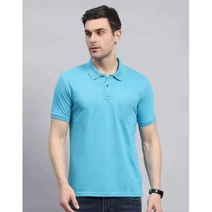 T-shirt décontracté pour homme en tissu éponge, col rond, design uni écologique - Product Image 3