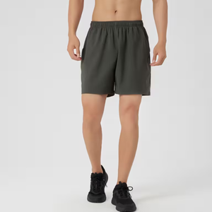 Shorts Bermuda pour homme en polyester uni à taille élastique, séchage rapide, avec poches, vêtements de sport décontractés - Product Image 2