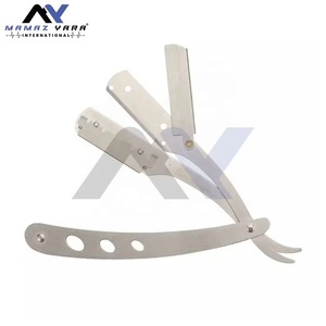 Rasoir professionnel en acier inoxydable à lame pivotante avec lame remplaçable, rasoir droit à bord unique pour le visage et le corps, vente en gros - Product Image 1