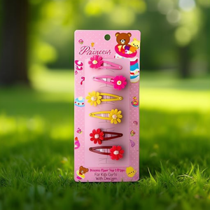 Fermagli per capelli a forma di fiore da principessa, confezione da 12 pezzi per bambine con design carino - Product Image 3