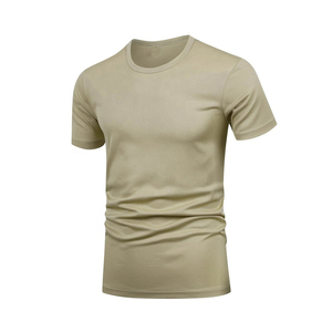 Camiseta de Hombre con Textura Tejida, Cuello Redondo, Color Sólido, Impresión de Logotipo Personalizado, Camiseta Urbana, Camiseta Informal para Hombre - Product Image 6
