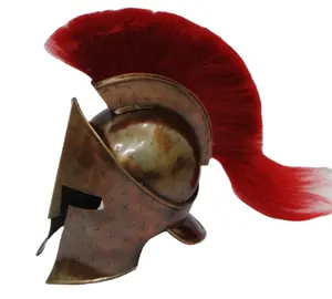 Casque médiéval King Leonidas 300 avec Plume rouge, beau Costume d'halloween, cadeau de décoration pour la maison-du film 300 CHMH30019