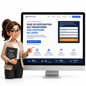 Page de DestINATION pour la Génération de Leads pour les Entreprises avec Conversion Claire, Capture de Contacts et IA Structurée sur le Web - Product Image 1