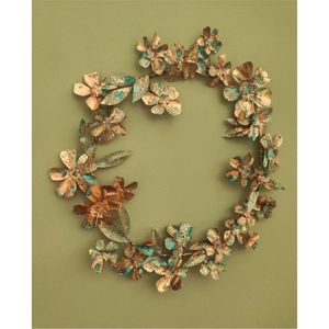 Guirnalda de Pared Vintage de Madera Plateada Envejecida con Estrellas y Piñas, Decoración Rústica de Invierno para Puerta - Product Image 3