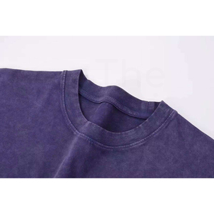 Camiseta de Punto de Manga Corta con Cuello Redondo para Hombre, Color Morado, Estilo Casual - Product Image 2