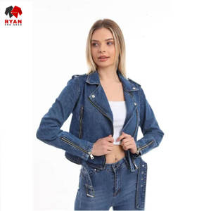 Veste en jean personnalisée Ryan Pro Gear pour femmes, tissu respirant et confortable avec logo personnalisé, fermeture éclair. - Product Image 5