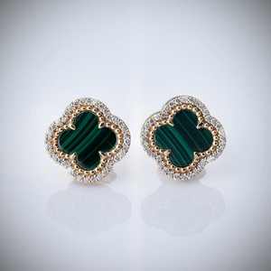 Joyas Clásicas de Moda Pahal, Joyería de Plata de Ley 925 de Lujo, Chapado en Rodio/Plata, Piedra Natural Turquesa, Trébol de Cuatro Hojas - Product Image 4